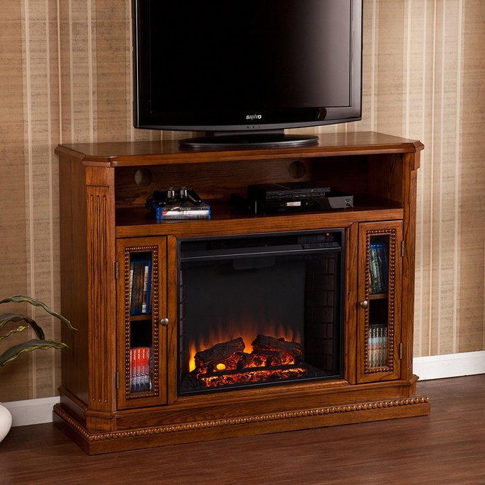 Atkinson Media Fireplace - Rich Brown Oak N2