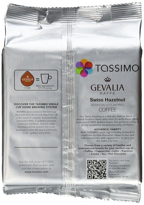 Tassimo Gevalia Swiss Hazelnut T-Discs, 4.5 oz, 16 ct N2