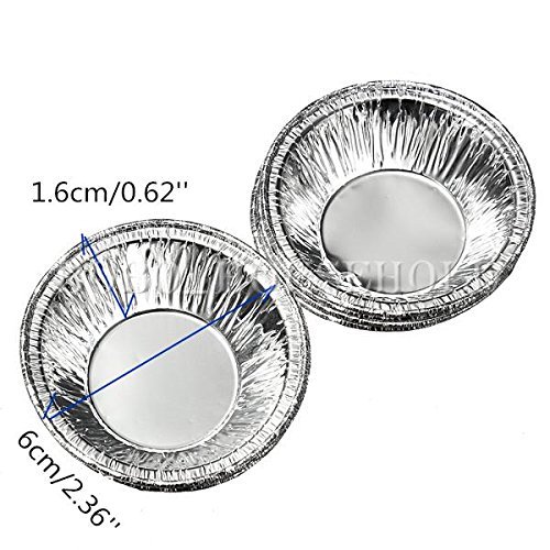 125Pcs Disposable Round Silver Foil Baking Cookie Cups Cake Tart Mold shopping N6