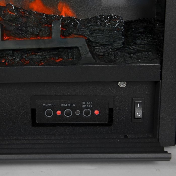 Kissemoji 28.5" Remote Control Adjustable Embedded Electric Insert Glass View Log Flame Heater Fireplace N2