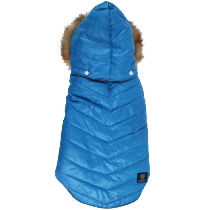Puff Coat W/Hood Medium 15-16.5 -Pirate Black/Red N6