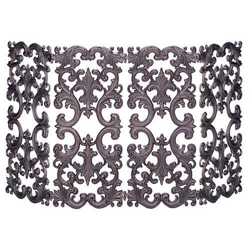 Bronze Finish Cast Aluminum 4-Fold Screen