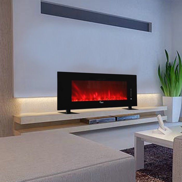 Caesar Hardware 2015 Luxury Linear Wall Mount Recess Freestanding Flame Electric Fireplace, 46-Inch, Multicolor N19