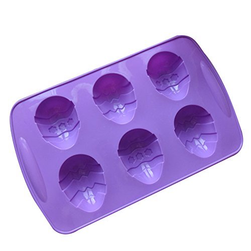 6 Hole Egg-shaped Silicone Cake Mold Pan 10.4"x6.4"x0.98" Color At Random N2