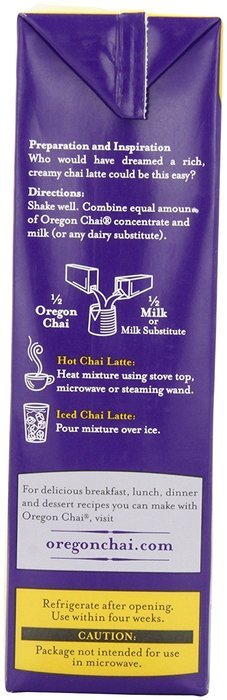 Oregon Chai Vanilla Chai Tea Latte Concentrate, 32-Ounce Boxes (Pack of 6) N3
