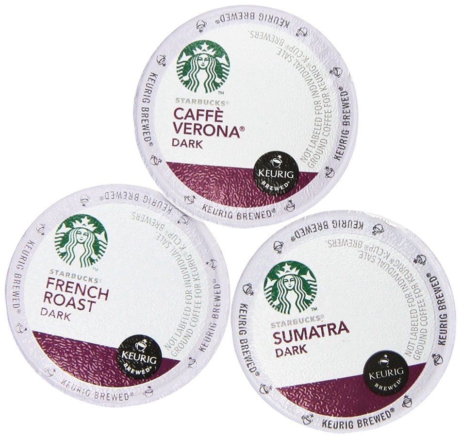 30 Pack - Starbucks Variety Coffee K-Cup Featuring 3 Dark Roast for Keurig Brewers &ndash; French Roast, Sumatra, Caffe...