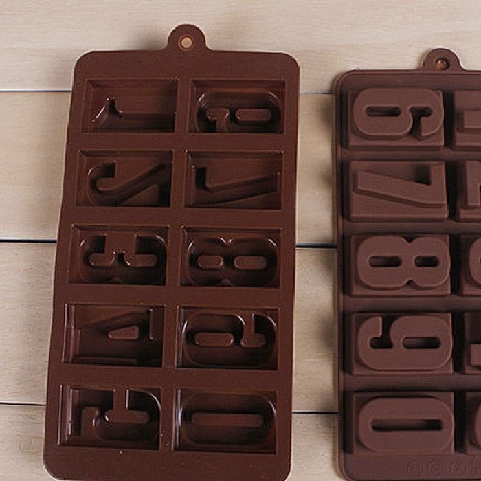 Silicone Chocolate Number Mould Mold Silicone Ice Jelly Soap Cake Cupcake Tray