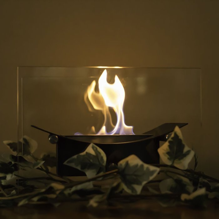 Sunnydaze Black Zen Ventless Tabletop Bio Ethanol Fireplace N4