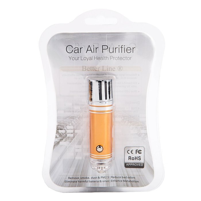 Better Line &reg; Car Air Purifier Ionizer with 12 Volt Adapter for Home Use - Cleans & Freshens Air N3