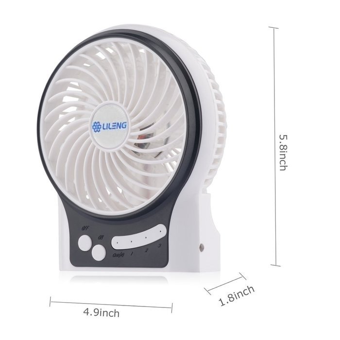 D-FantiX Portable Mini USB Fan Handheld Rechargeable Desktop Fan Personal Cooling Fan with Led Light Battery /... N4