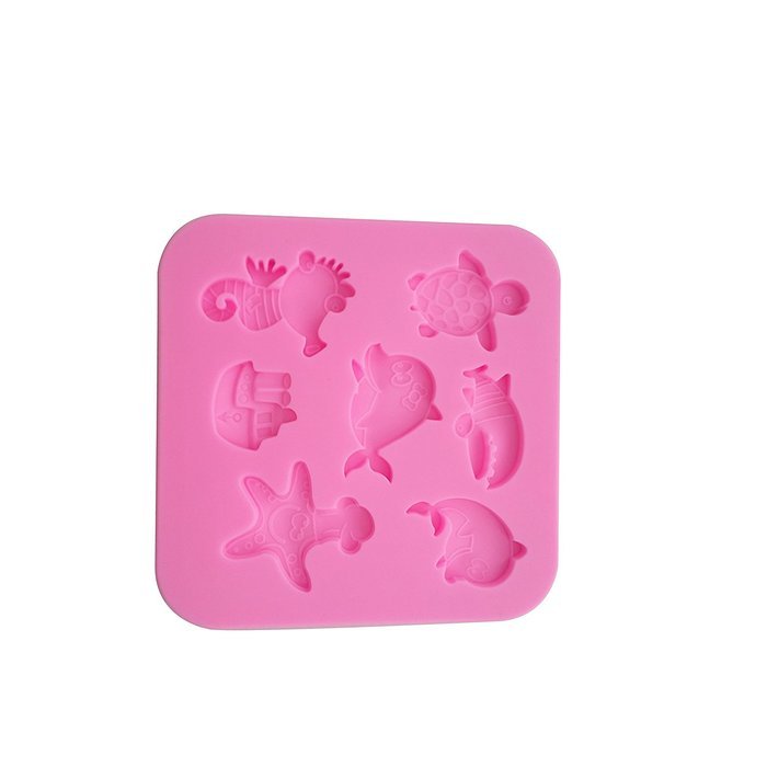 Wocuz WZ1511 Dolphins Turtles Shape Silicone Mold for Making Fondant Decoration of the Party Cake N2