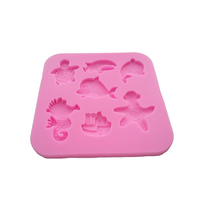 Wocuz WZ1511 Dolphins Turtles Shape Silicone Mold for Making Fondant Decoration of the Party Cake N3
