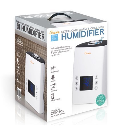 Crane - Digital Ultrasonic Warm & Cool Mist Humidifier - Black