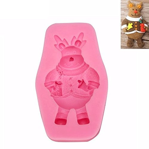 "dipshop Christmas Santa Elk Deer Silicone Mold Fondant Cake Mould" shopping N4