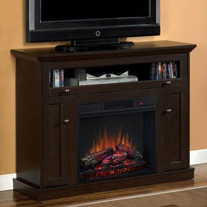 Windsor Oak Infrared Electric Fireplace Media Cabinet - 23DE9047-PE91