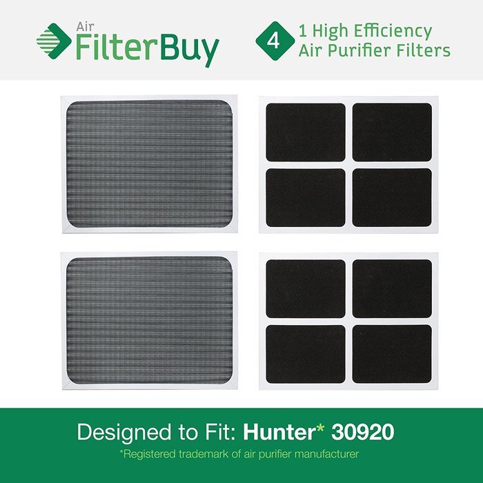 4 hunter 30920 30905 air purifier replacement filters designed by