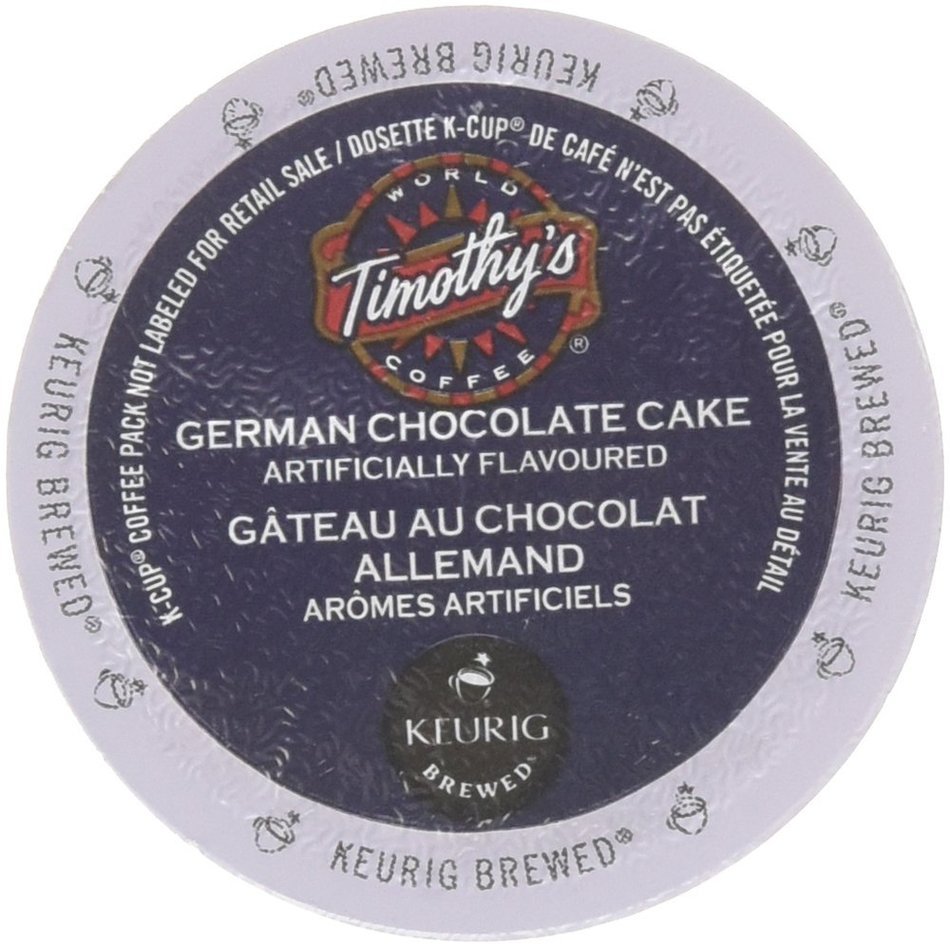 48 Count - Timothy's German Chocolate Cake Flavored Coffee K-Cup For Keurig Brewers N2