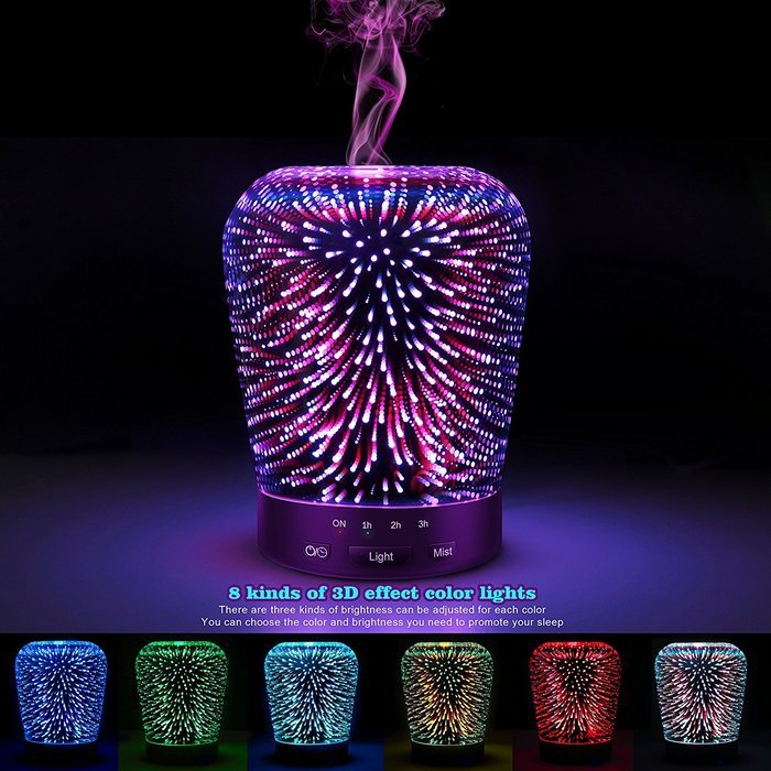 Aromatherapy Oil Diffuser, SZTROKIA 180ml Essential Oil Ultrasonic Cool Mist Humidifier with 3D 14 Color Changing...