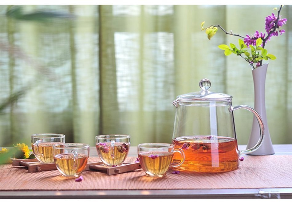 Xiazhi High Borosilicate Glass Teapot ,Glass Teakettles Stovetop Safe 1100ml N3