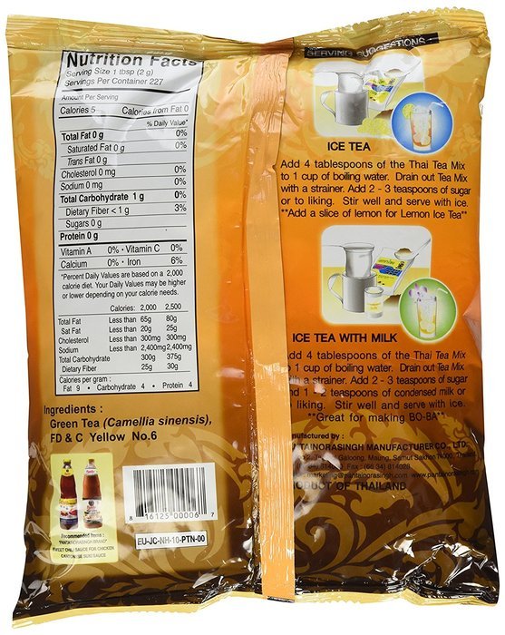 Thai Iced Tea Mix, Traditional Restaurant Style, 16 oz. (Pack of 2) N2