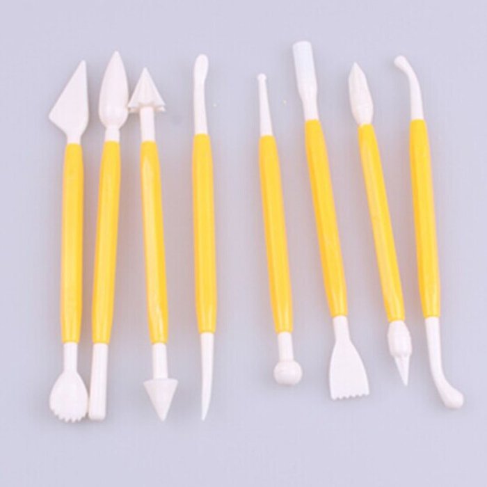 DUFUSTORE 8 Pcs Flower Sugarcraft Fondant Cake Decorating Modelling kit -Yellow