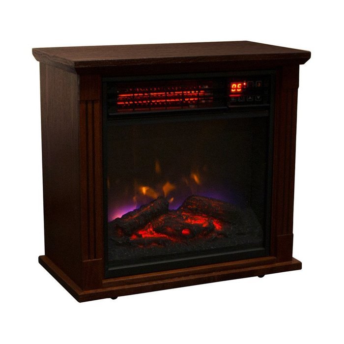 Ainfox 1500W LED Display Embedded Insert Electric Quartz Infrared Fireplace Heater Flame Logs Remote Control N4