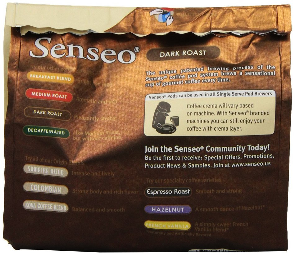 Senseo Coffee Pods, Dark Roast,18 Count (Pack of 6) N14