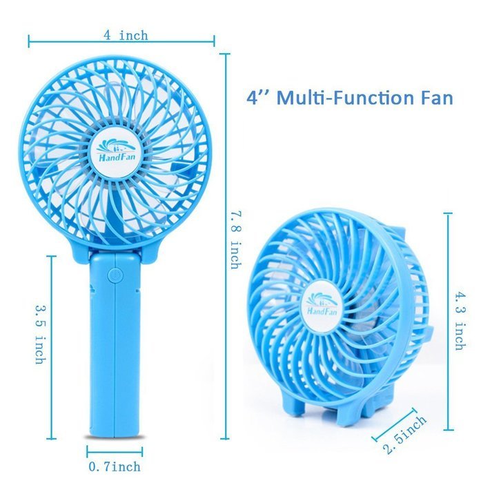 Portable Battery Fan USB Mini Personal Rechargeable Handheld Fan with Metal Clip, Foldable (Blue) N2