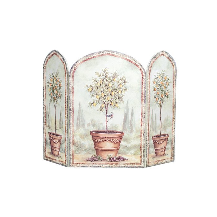 Southern Enterprises Orange Lemon Trees Fireplace Screen