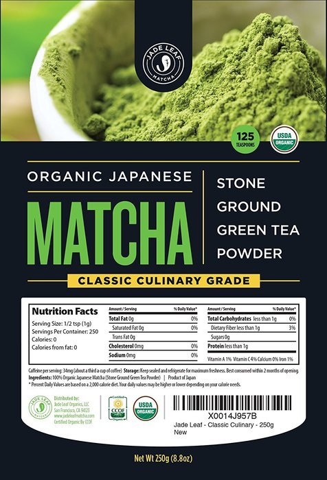 Jade Leaf Organic Japanese Matcha Green Tea Powder Culinary Grade