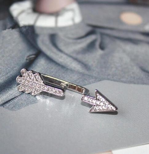 Creative 1PC Bow Arrow Crystal Ear Stud Women's Fashion Earrings Jewelry Gift