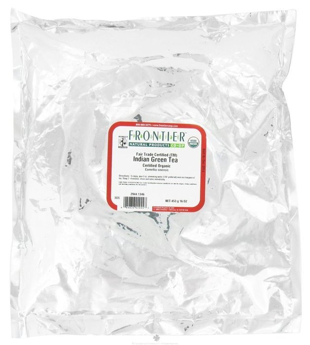 Frontier Indian Green Tea CERTIFIED ORGANIC, Fair Trade Certified(tm), 1 lb. package