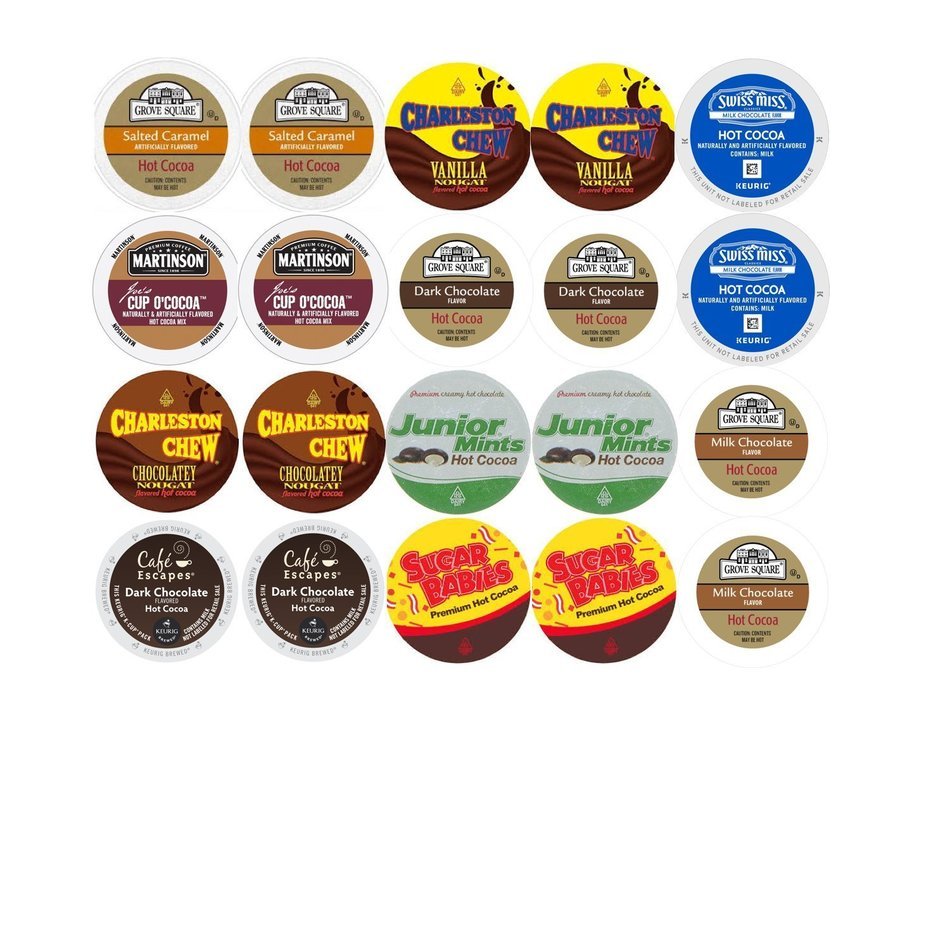 Ultimate Hot Chocolate K-Cup Variety Sampler 10 Different Varieties Of Hot Cocoa Single Serve K-Cups (20 Count...
