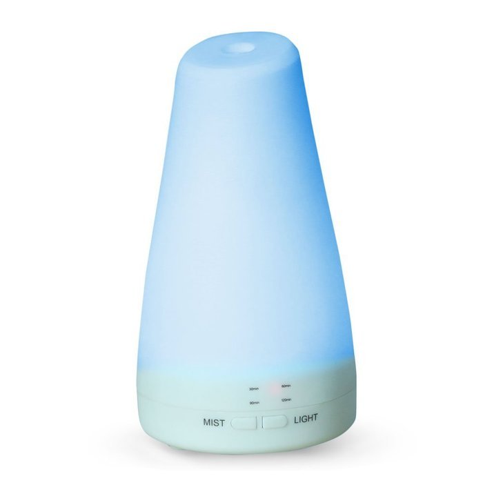 LUCOG 100ML Essential Oil Diffuser Humidifier - 7 Color LED Light, Timing & Automatic Shut-off for Bedroom / Nursery... N7