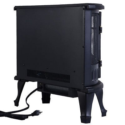 Free Standing Electric 1500W Fireplace Heater Fire Flame Stove Wood Adjustable