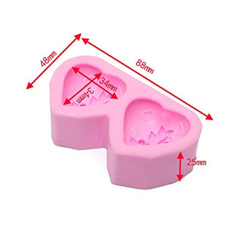 "Double Heart Shape Fondant Cake Mould Silicone Chocolate Decorating Mold" shopping N2