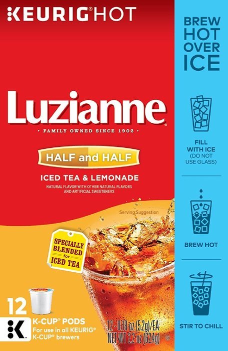 Luzianne Iced Tea, Sweet Flavor, Single Serve Tea Cups, 12 Count N4