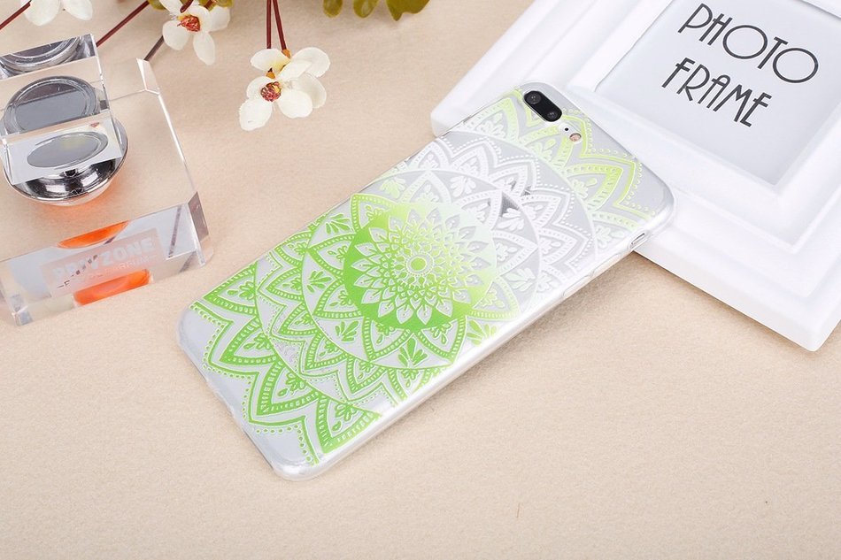 iPhone 7 Plus Case, PHEZEN Henna Mandala Floral Design [Scratch Resistant] Clear TPU Bumper Case Soft Rubber Gel... N10