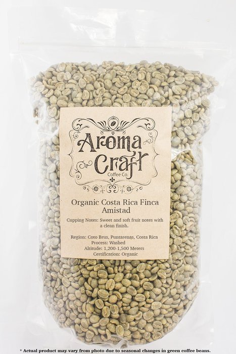 Aroma Craft Coffee: ORGANIC Costa Rica Finca Amistad Unroasted Green Coffee Beans (1 LB) N2