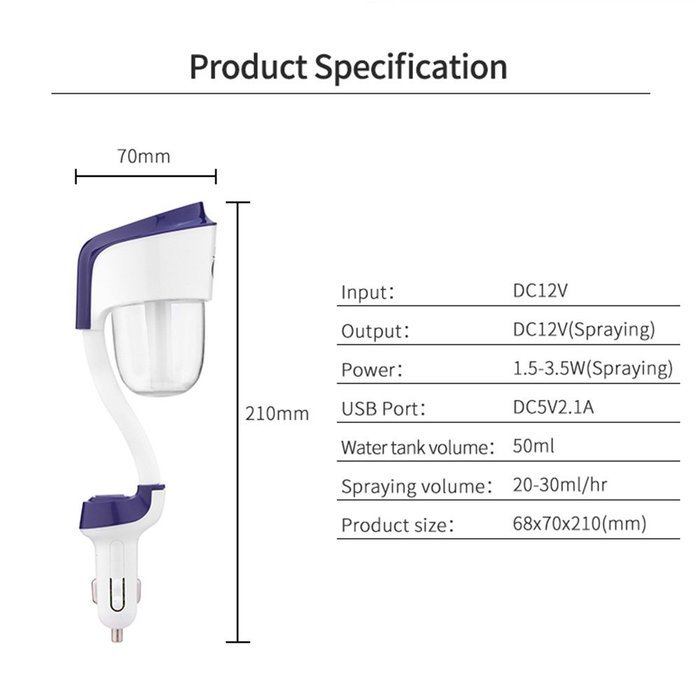 Car Humidifier and Aromatherapy Essential Oil Diffuser with 2-Usb Ports Car Charger, Namum II Waterless Auto Shut-off...