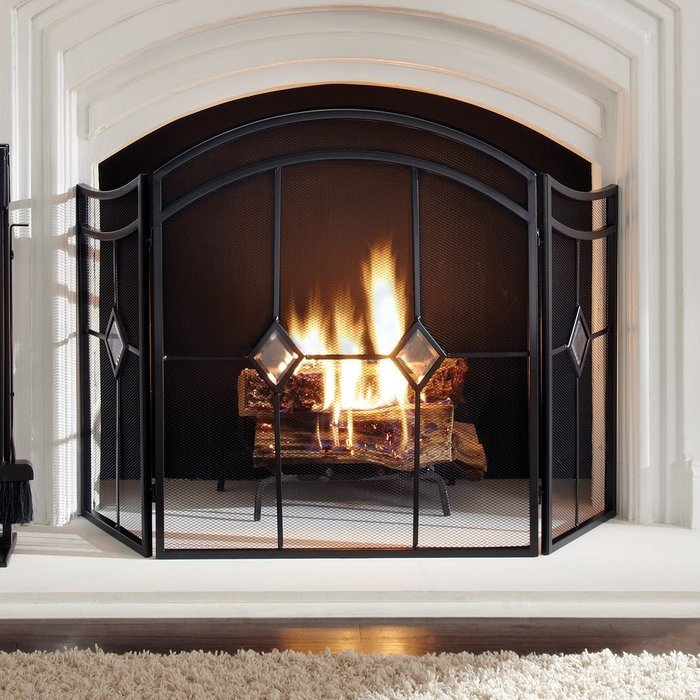 3-Panel Diamond Fireplace Screen