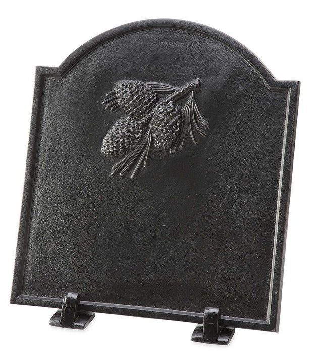 Plow & Hearth Cast Iron Fireback with Pine Cone Design