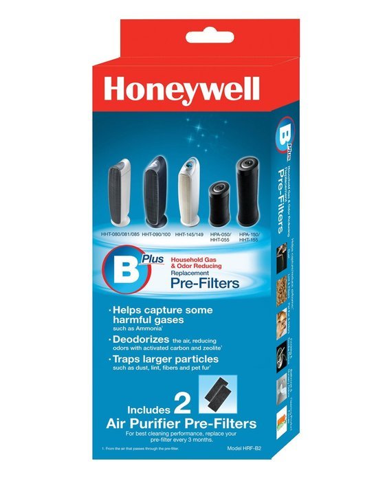Honeywell HRF-B2 Filter B Household Odor & Gas Reducing Pre-filter, 2 Pack
