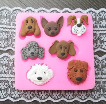 3D Mini Peony Fondant Mold Silicone Cake Chocolate Moulds,dog N2