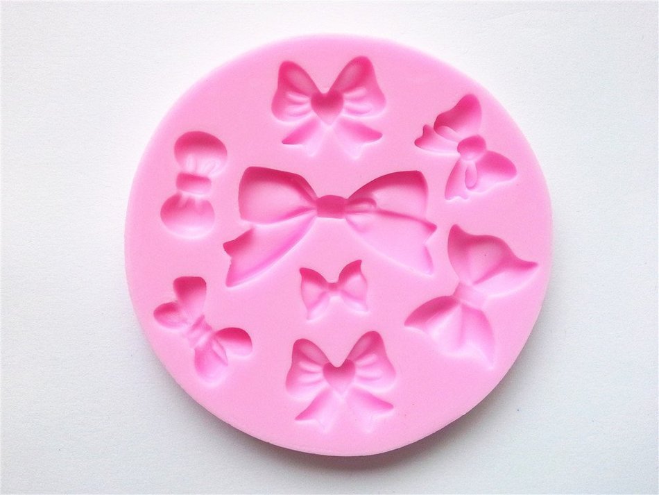 Wocuz W0510 2 Bows Jelly Pudding Candy Making Silicone Mold Cake Decoration Mould Fondant Chocolate Small Pastry... N4