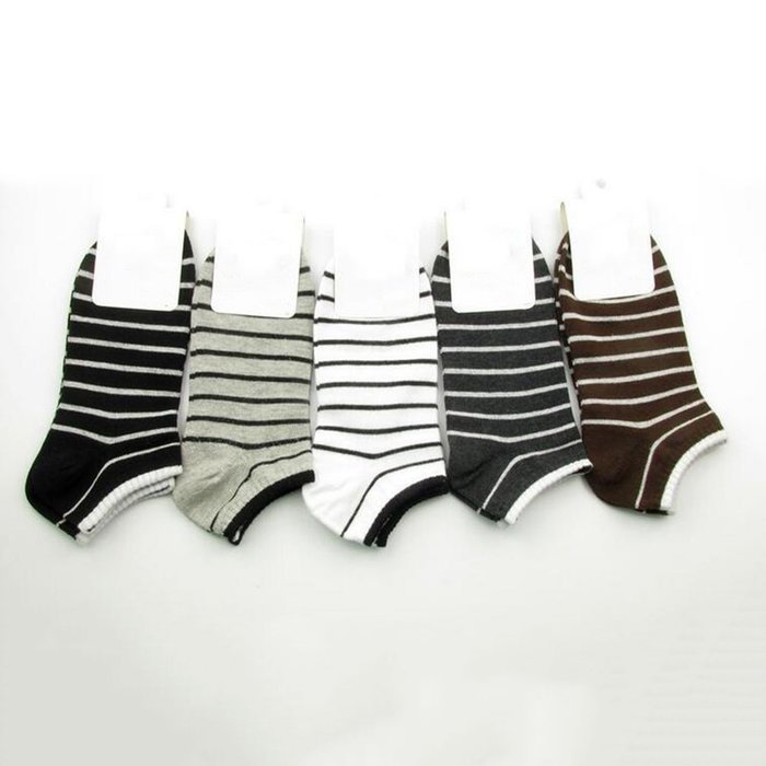 KAKA(TM) Men's Summer Stripe Style Cotton Casual Deodorant Short Sports Socks 10 Pairs Mix Color Shipping