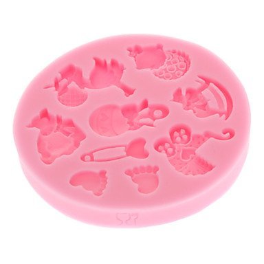 QINF 3D Baby Fondant Cake Mold,Food-grade Silicone Mold ,Chocolate Candy Soap Mold,Bakeware(Random Color) N3