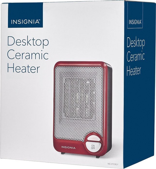 Insignia - Electric Table Desk Heater Home Office Warm Air Heat Portable -Red N4