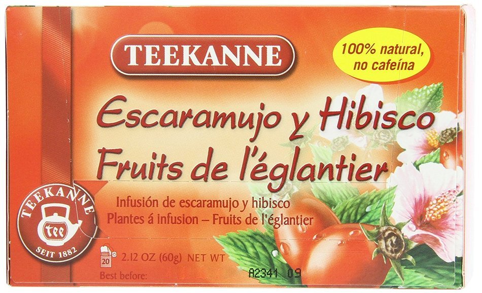 Teekanne Tea, Rose Hip & Hibiscus Flowers, 20 - Teabags, 2.12 Ounce, (Pack of 5) N4