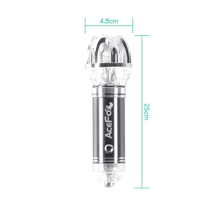 Car Ionic Air Purifier, AceFox Ionizer Freshener Removes Dust, Pollen,Smoke, Odor, Bacteria, Virus (Gray) N3
